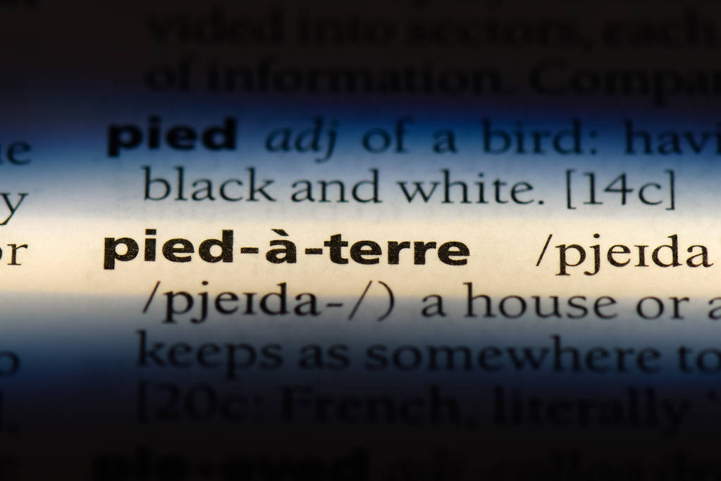 vista photo pied terre word dictionary pied terre concept