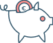 Illustration d’un cochon-tirelire symbolisant l’épargne et les économies réalisées grâce à notre expertise en achat immobilier à Paris.