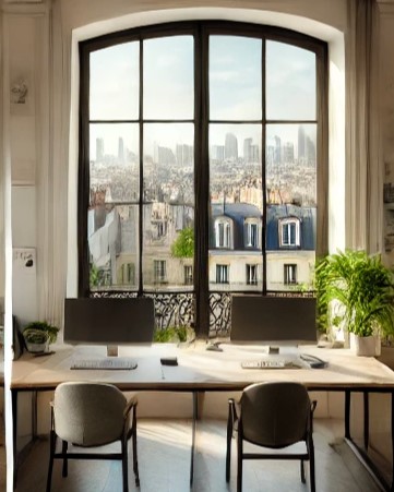 Recherche de bureaux à Paris - Espace professionnel lumineux avec vue imprenable sur la Défense