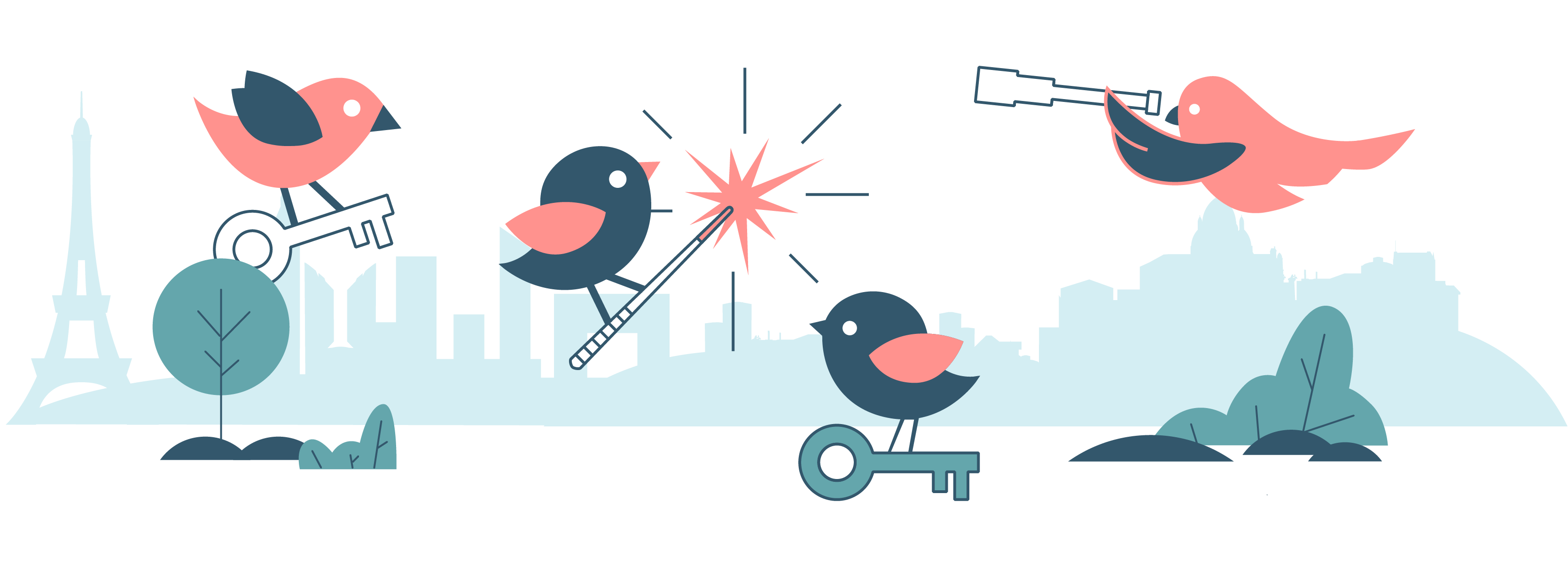 illustration équipe early birds paris, spécialistes en chasse immobilière à paris et dans les hauts de seine min