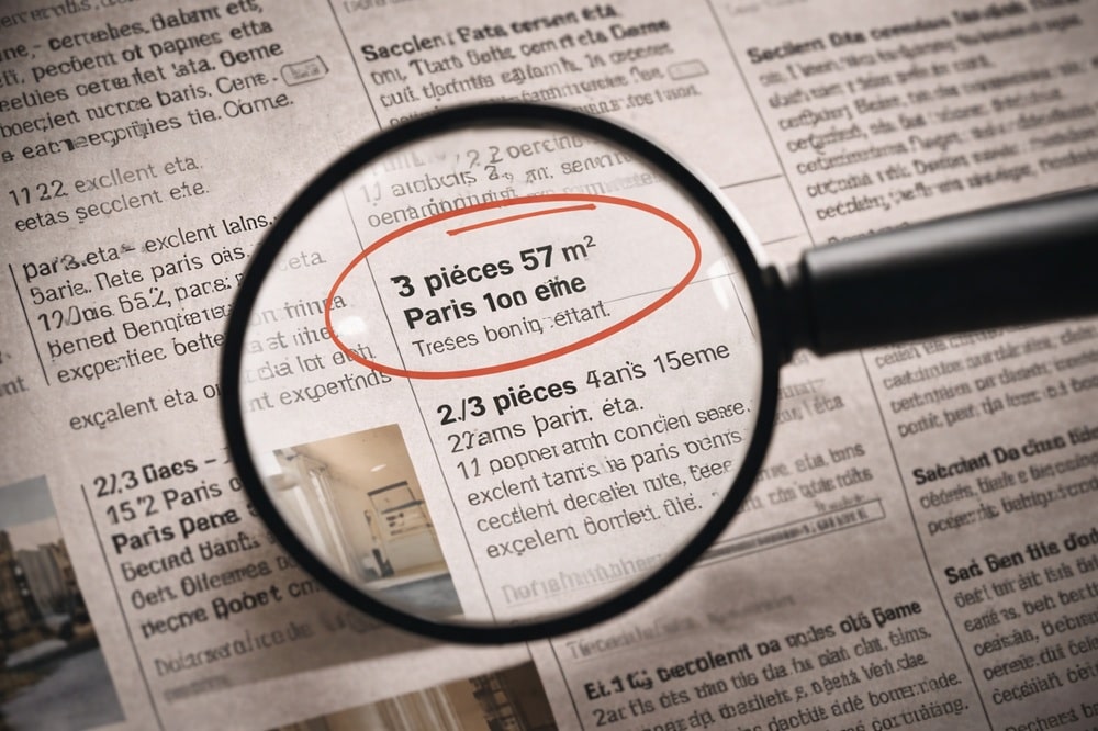 Annonce immobilière parisienne analysée de manière critique