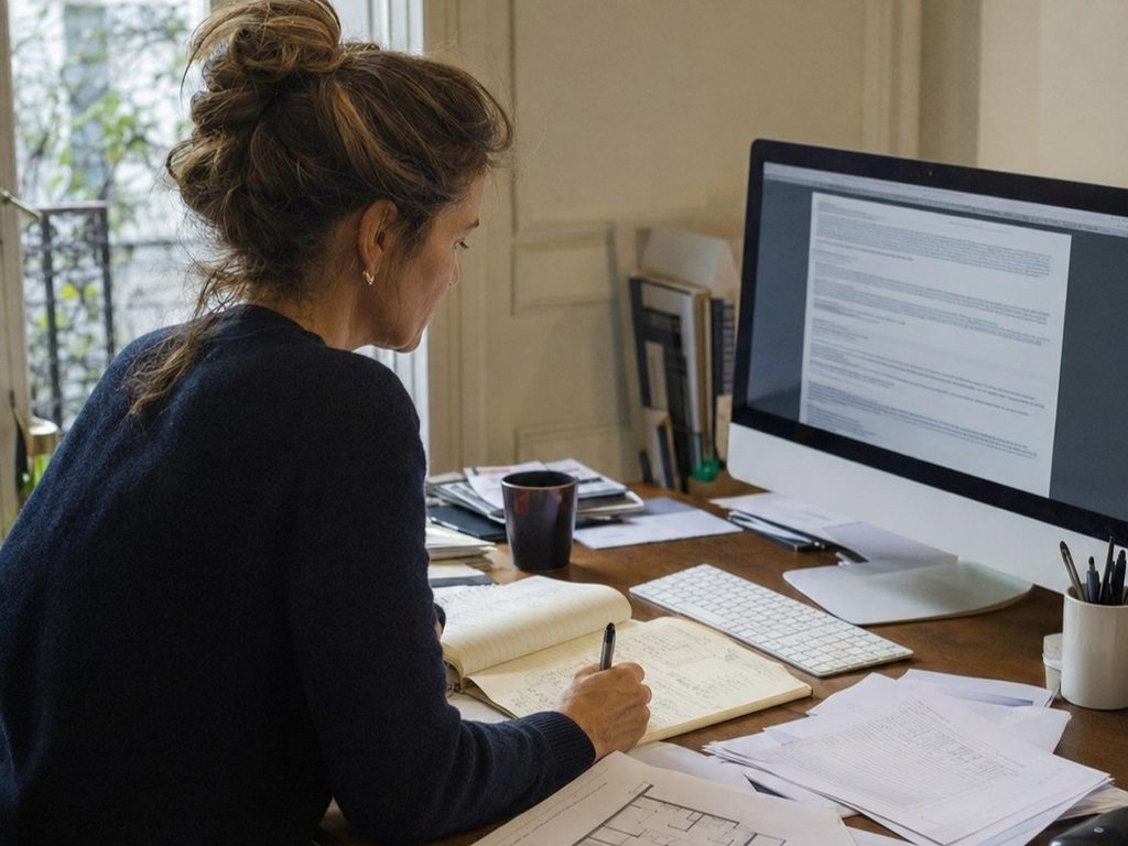 Analyse des documents et du plan d’un appartement avant un achat immobilier à Paris